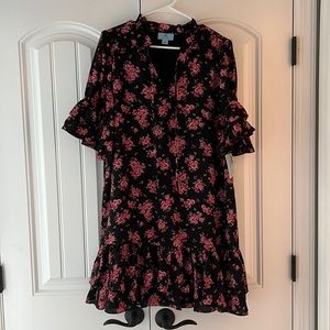 NWT CeCe floral black/ pink dress